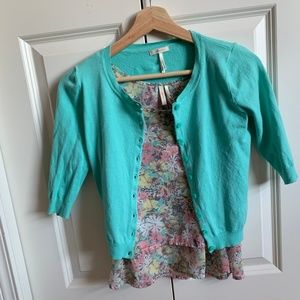 Floral Tank and Cardigan Pair